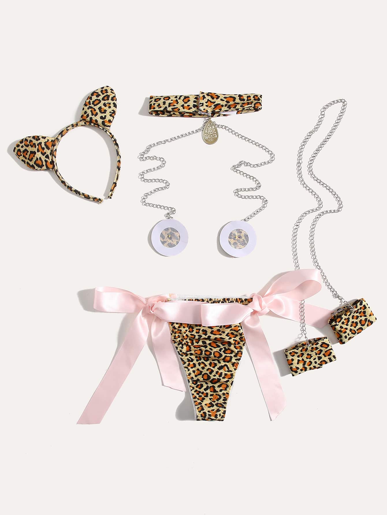 4pack Leopard Chain Linked Animal Costume Set