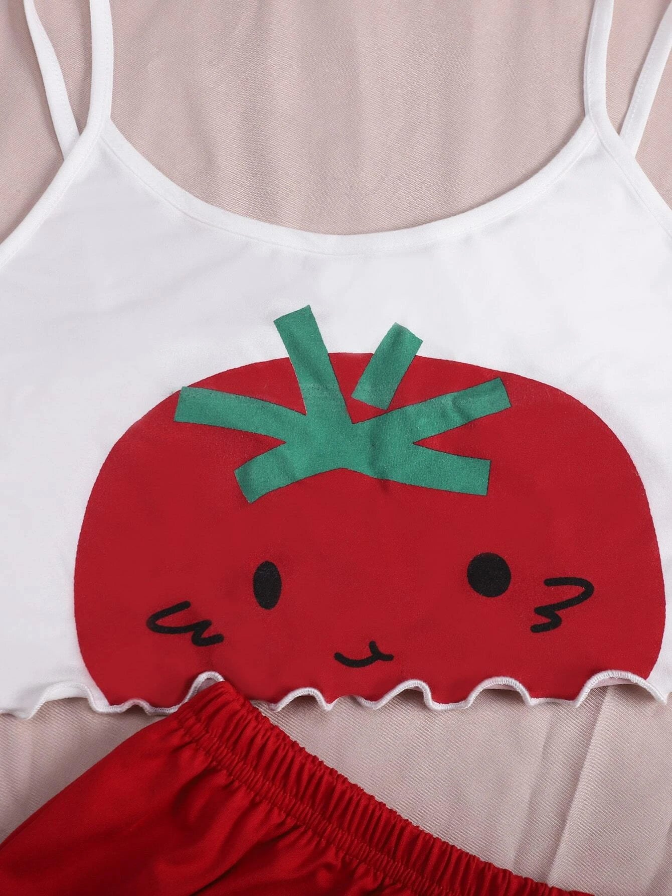 Unity Cartoon Graphic Lettuce Trim Pajama Set