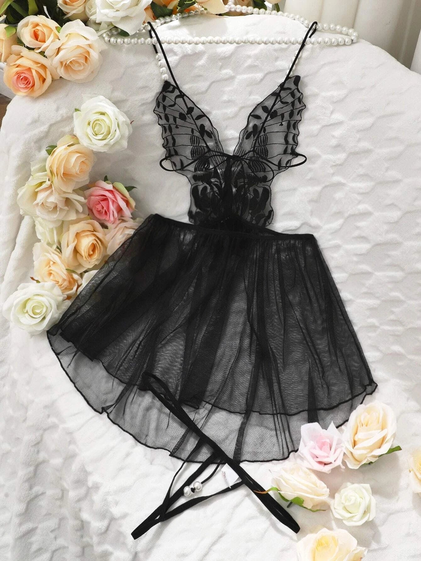 Appliques Mesh Overlay Slips