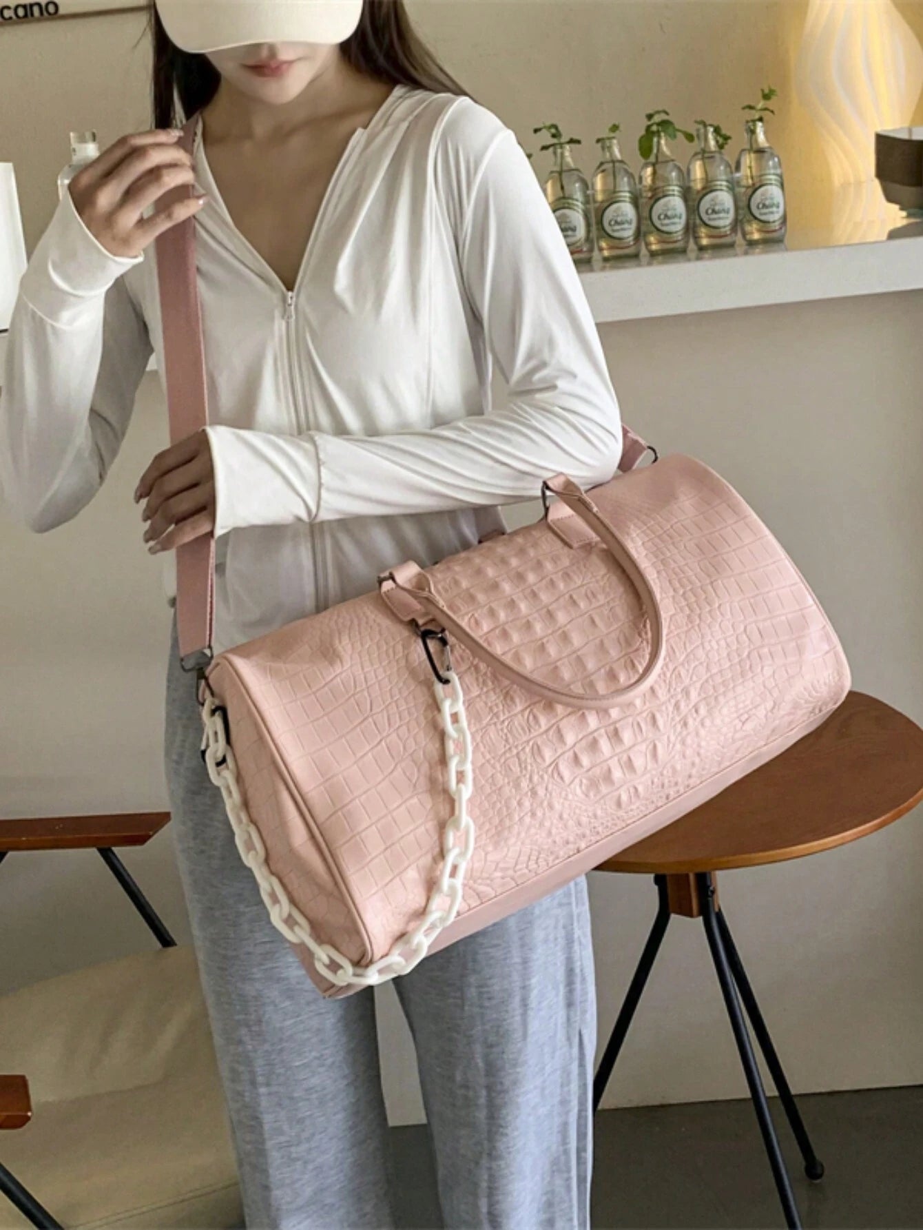 Large Capacity Fashion Printed Luggage Bag, Suitable For Men &amp; Women's Fitness, Travel, Outdoor Sports Storage Bag