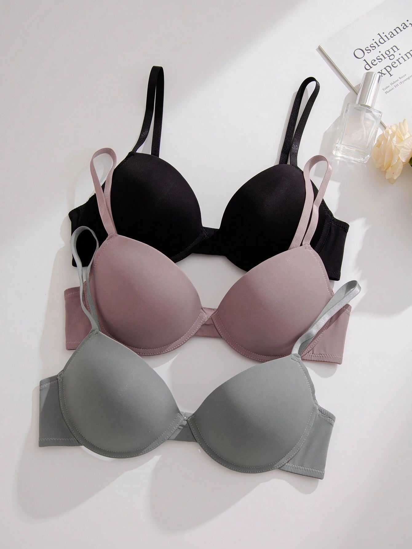 3pack Solid Underwire Bra Set