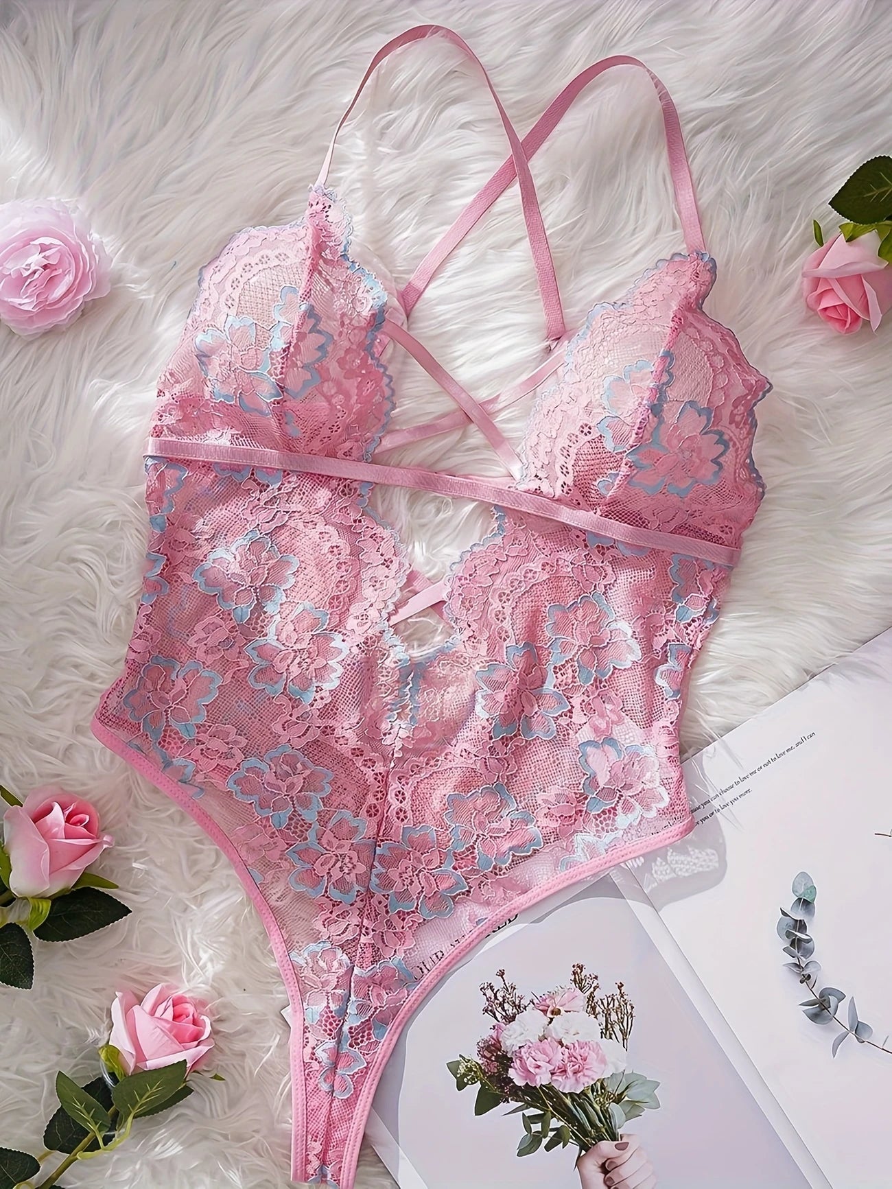 Women'S Lace Bodysuit Pail Pinkish Gray