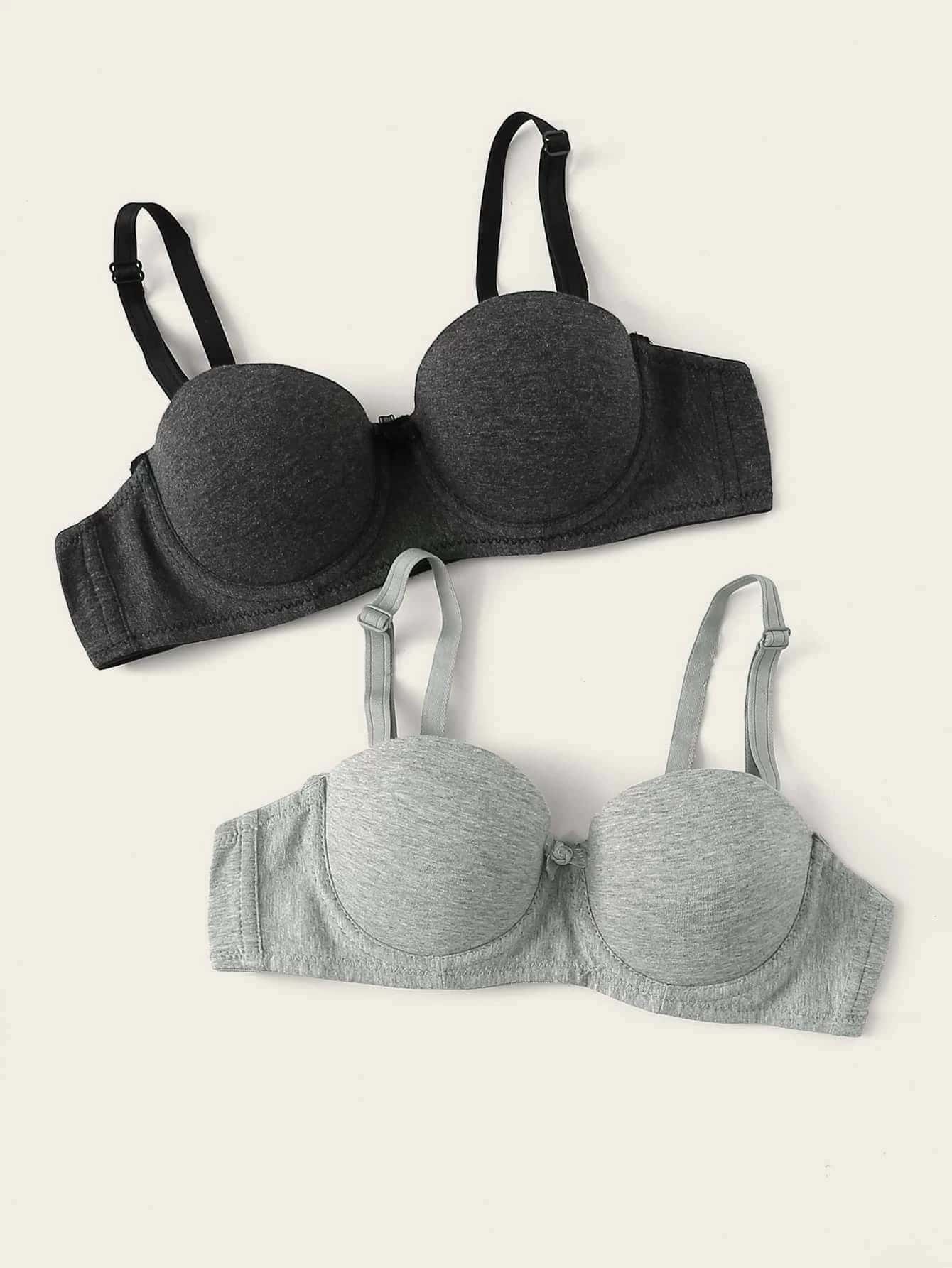 2pack Solid Underwire Bra