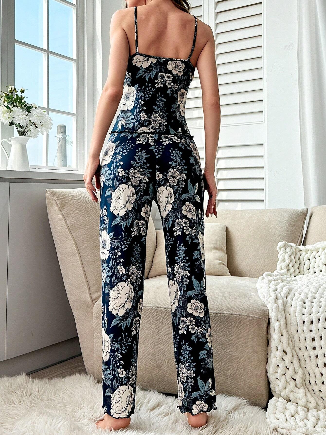 Pati Paints Floral Print Cami Top &amp; Pants PJ Set