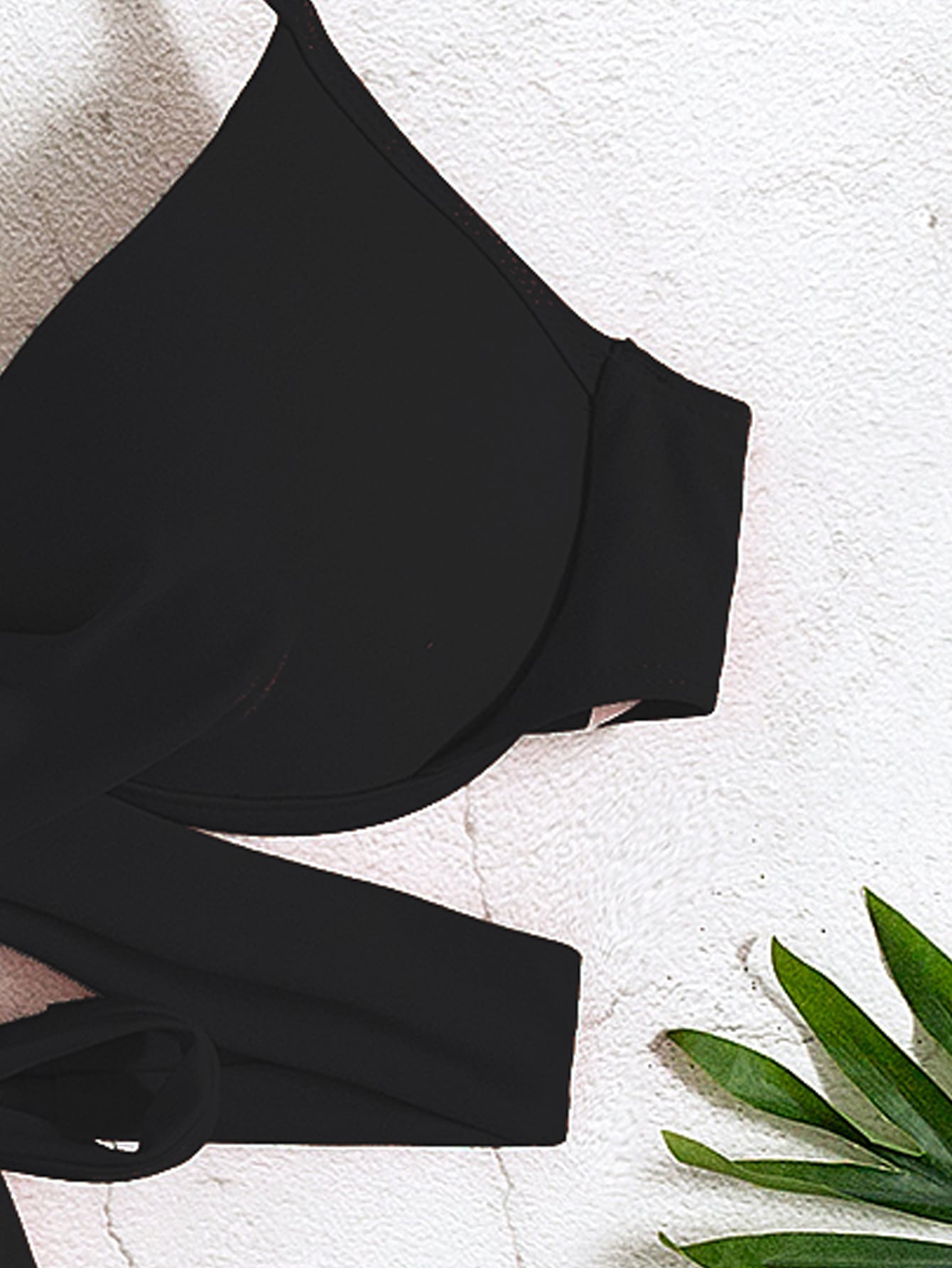 SHEIN Swim Basics Wrap Push Up Bikini Top