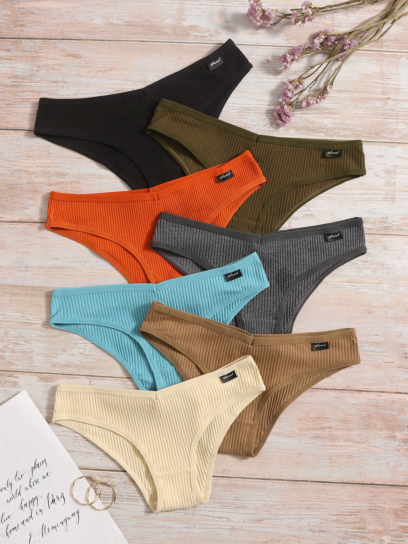 7pack Solid Rib Panty