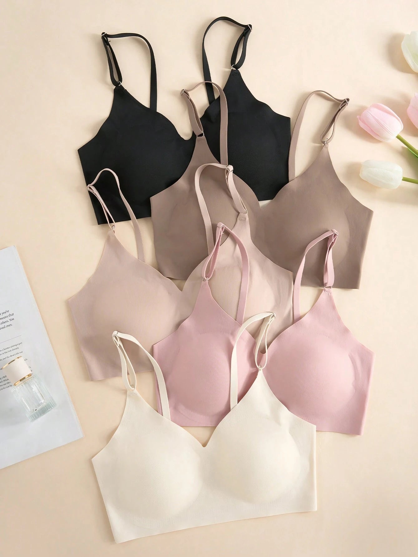 Underwear&amp;Sleepwear Basics Women Wireless Bra (Wire-Free) Bra Set Of 5