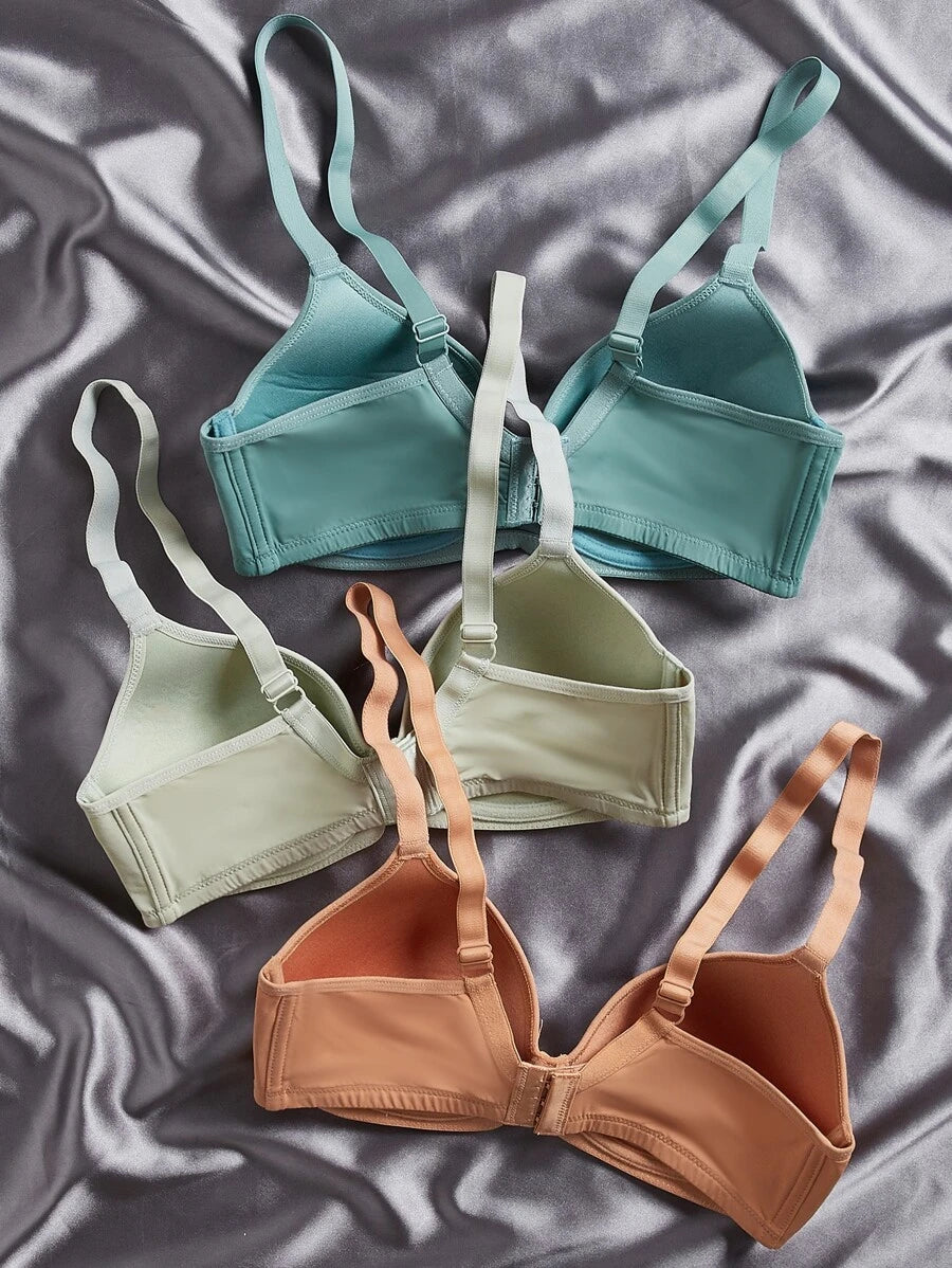 3pack Super Push Up Microfiber Soft Cup Bra Set