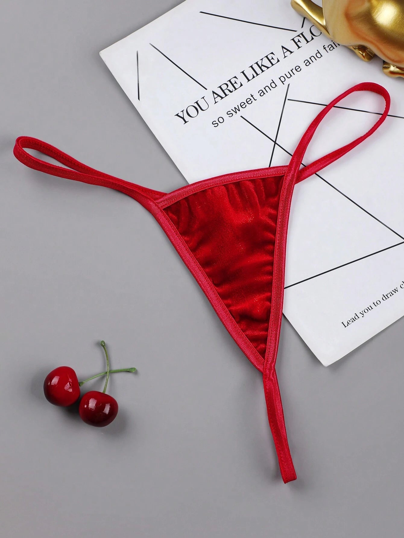 Sexy Lingerie, 7pc - Christmas Red Top + Short Skirt + T Pants + Headband + Armband *2 + Neck Ring