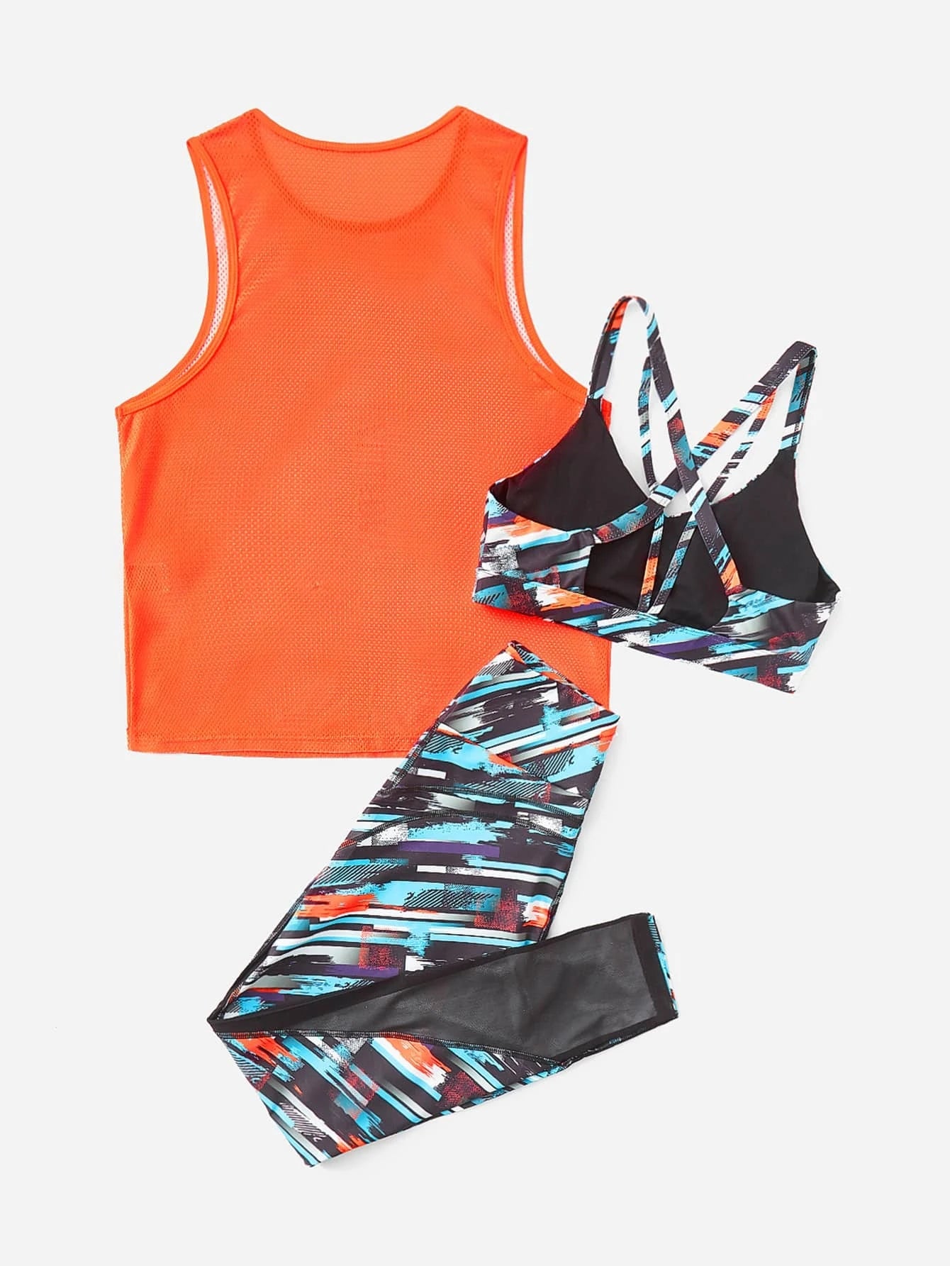 Yoga Trendy Letter Graphic Sports Bra &amp; Tank Top &amp; Leggings