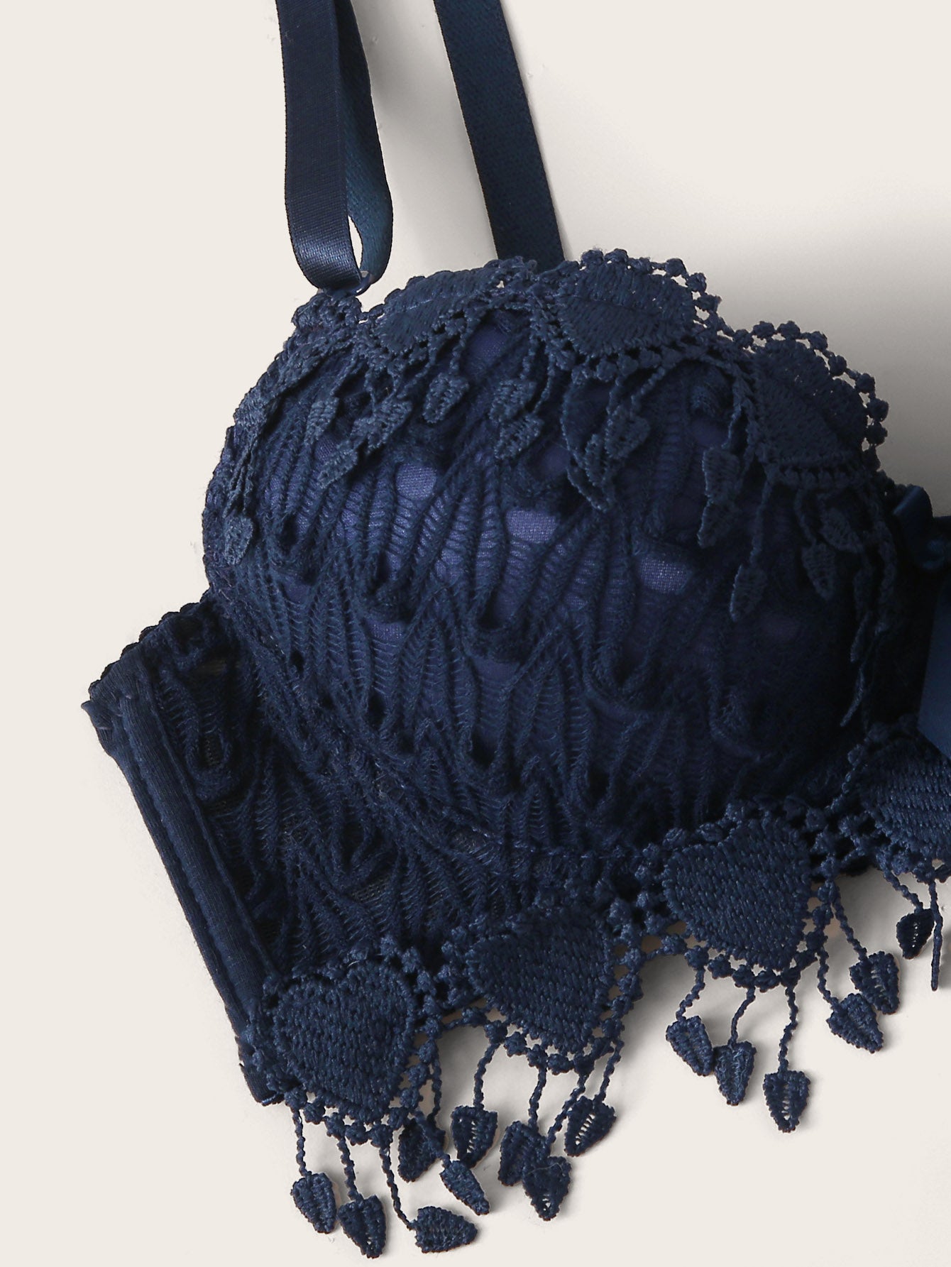 Crochet Trim Underwire Lingerie Set