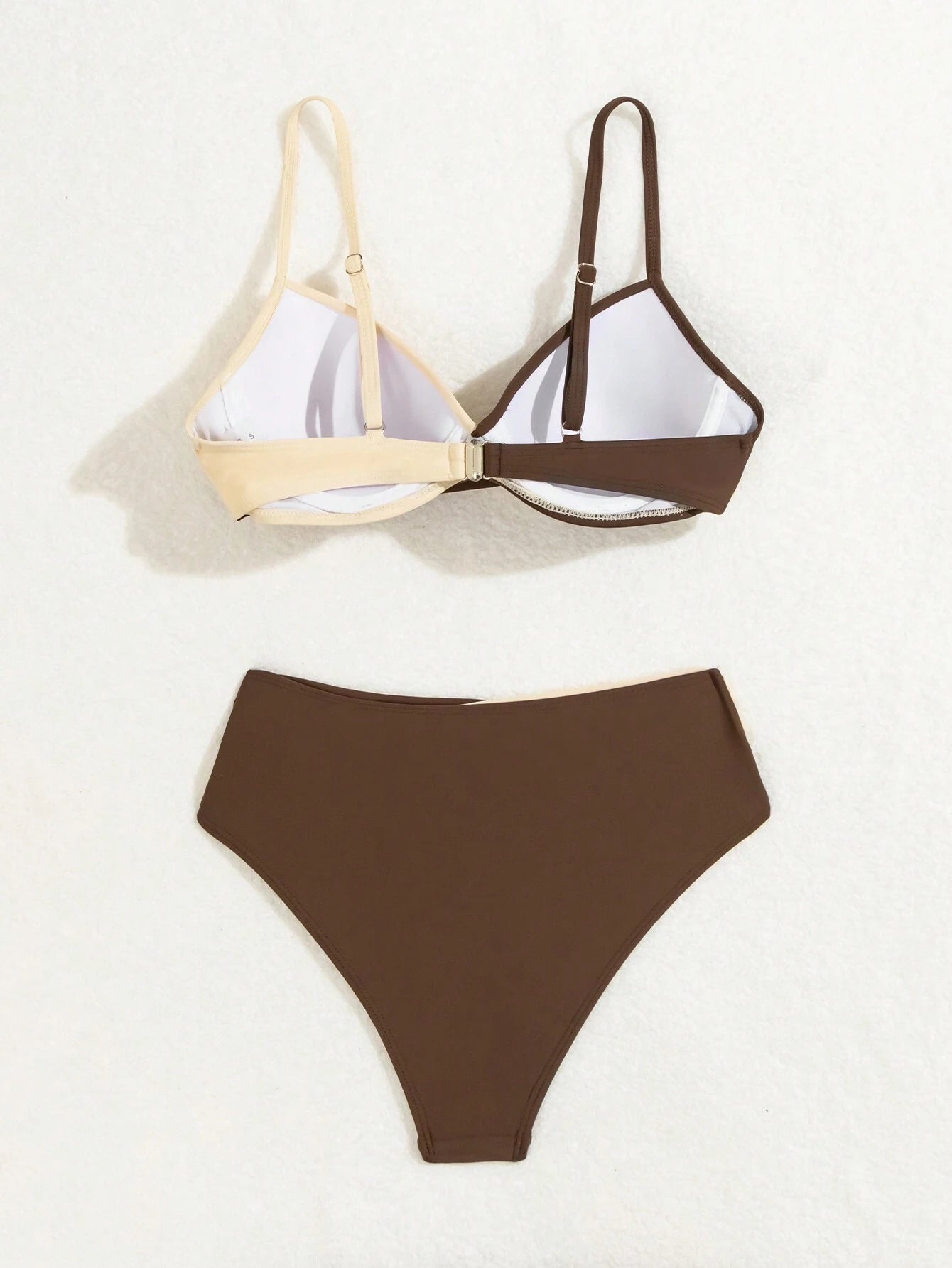 Swim Summer Beach Women's Color Block Cross Front Bra &amp; Swim Bottom Bikini Set