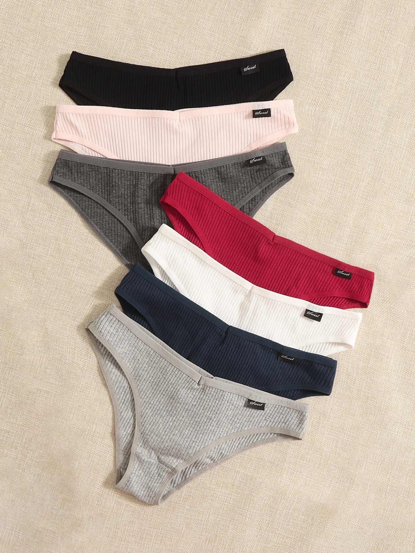 7pack Solid Rib Panty