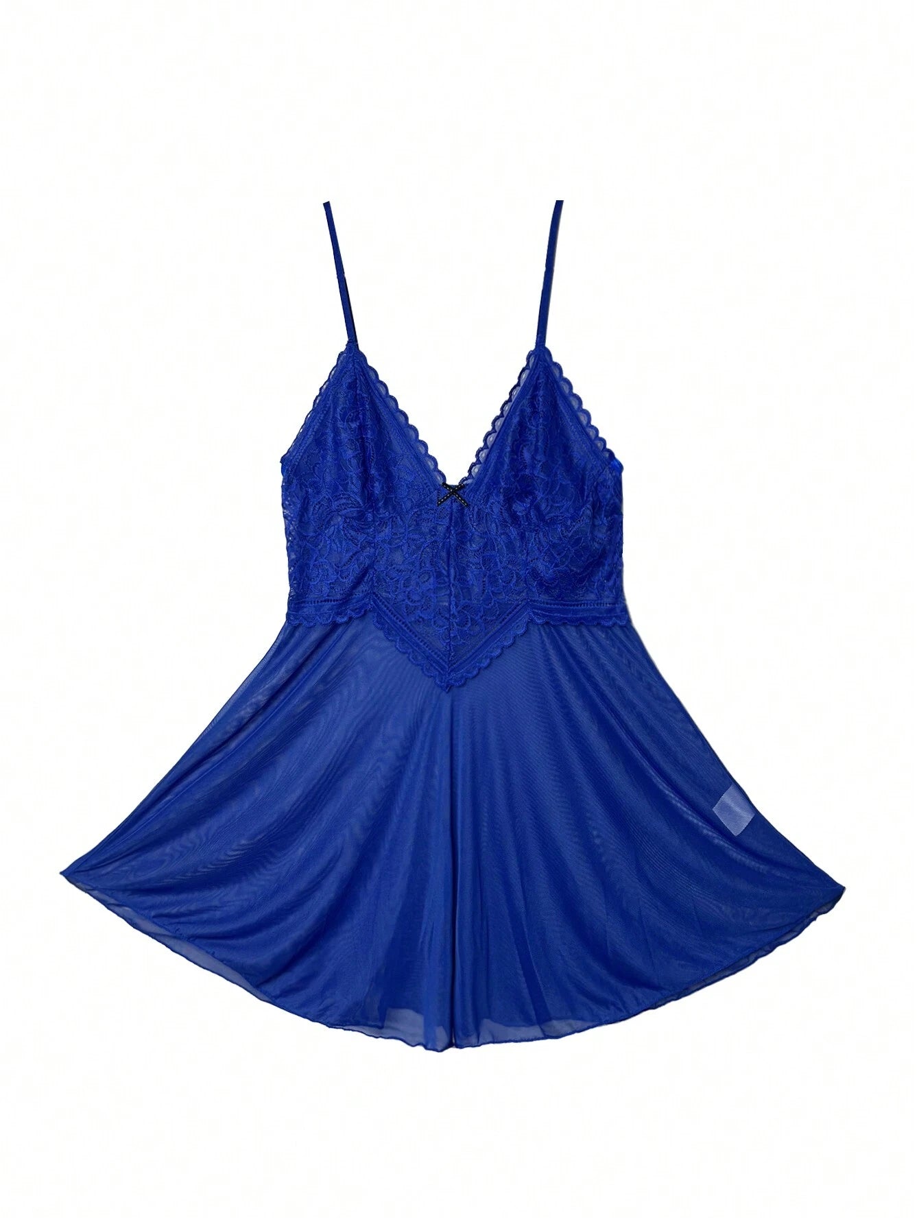 Contrast Lace Mesh Slips Without Thong