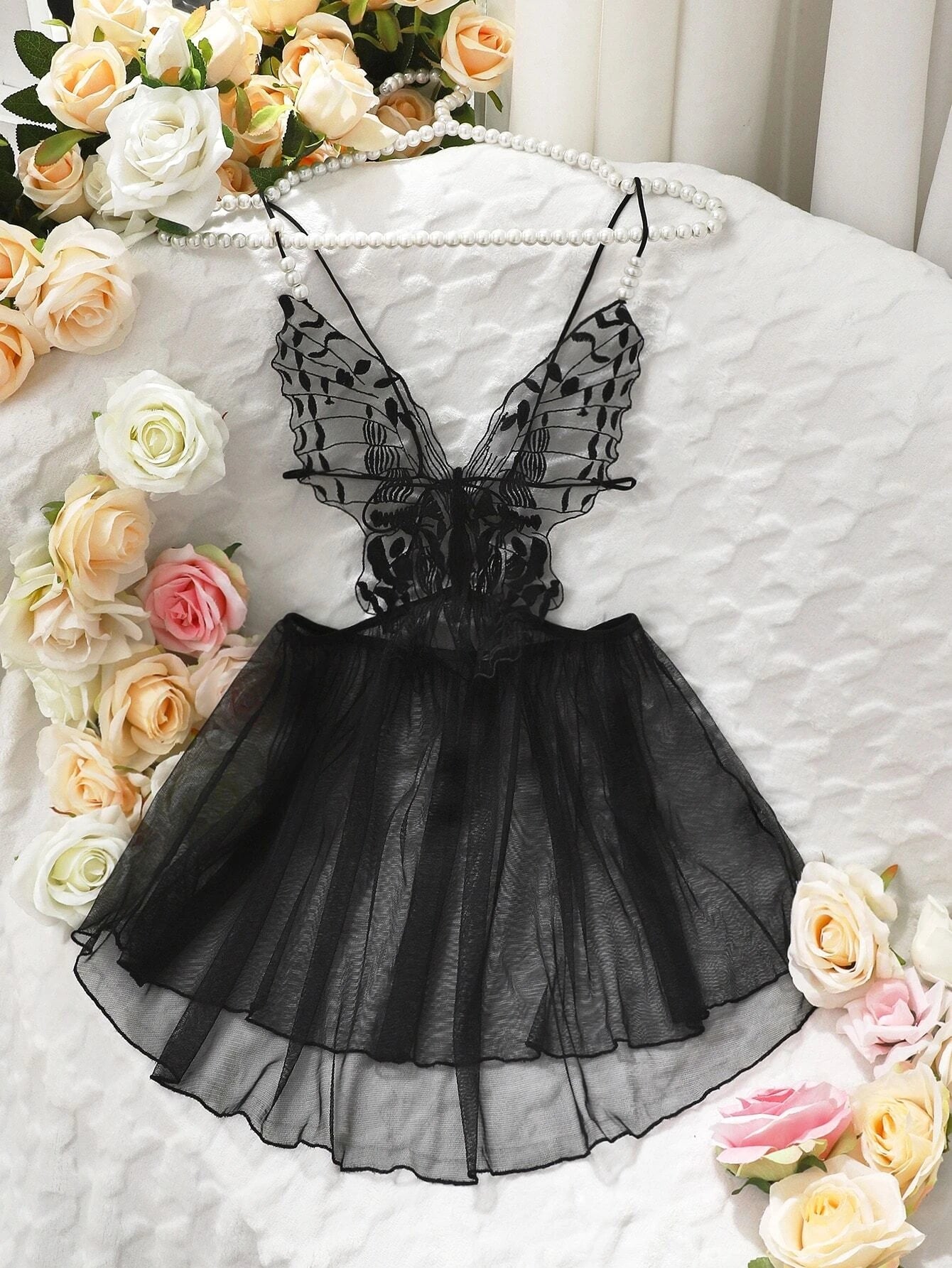 Appliques Mesh Overlay Slips