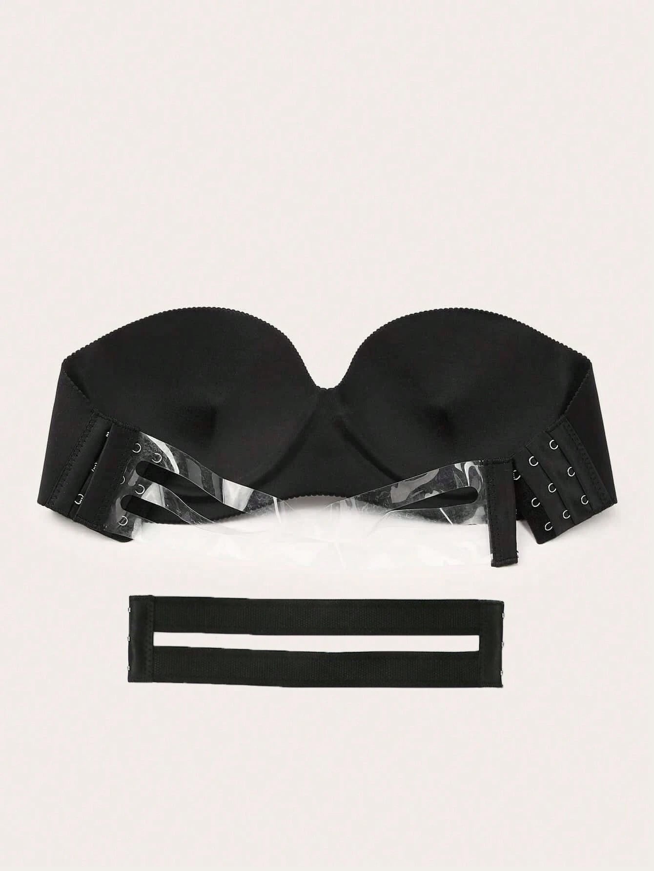 Thin Material Glossy Strapless Bra With Push Up, Slip Resistance, Side Support And Invisible Strap For Wedding Dress