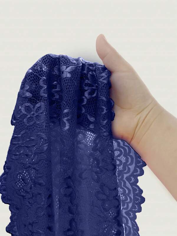 Floral Lace Chain Detail Belted Sleep Bodysuit Without Liner