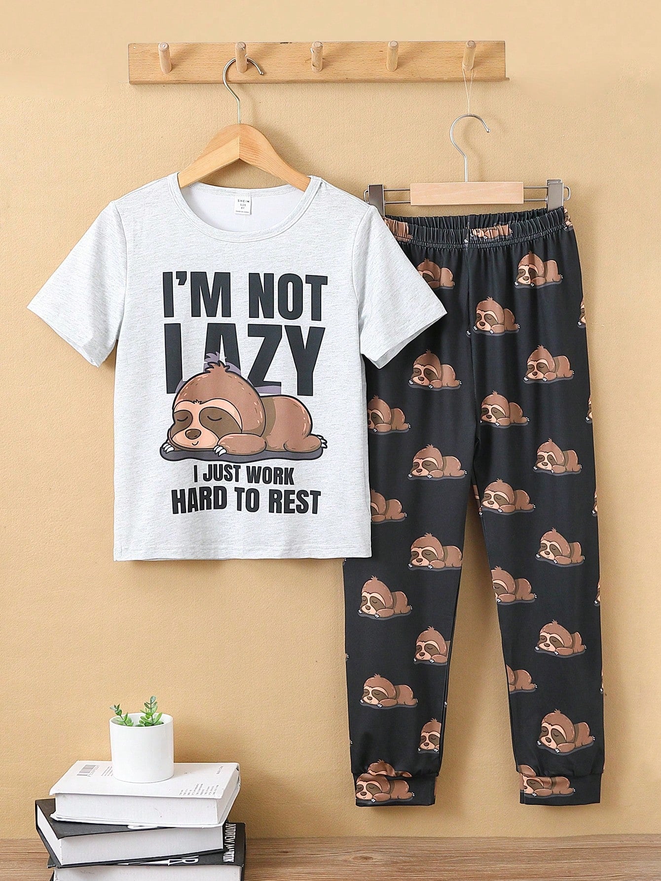 Kids QTFun Boys Slogan &amp; Cartoon Graphic PJ Set