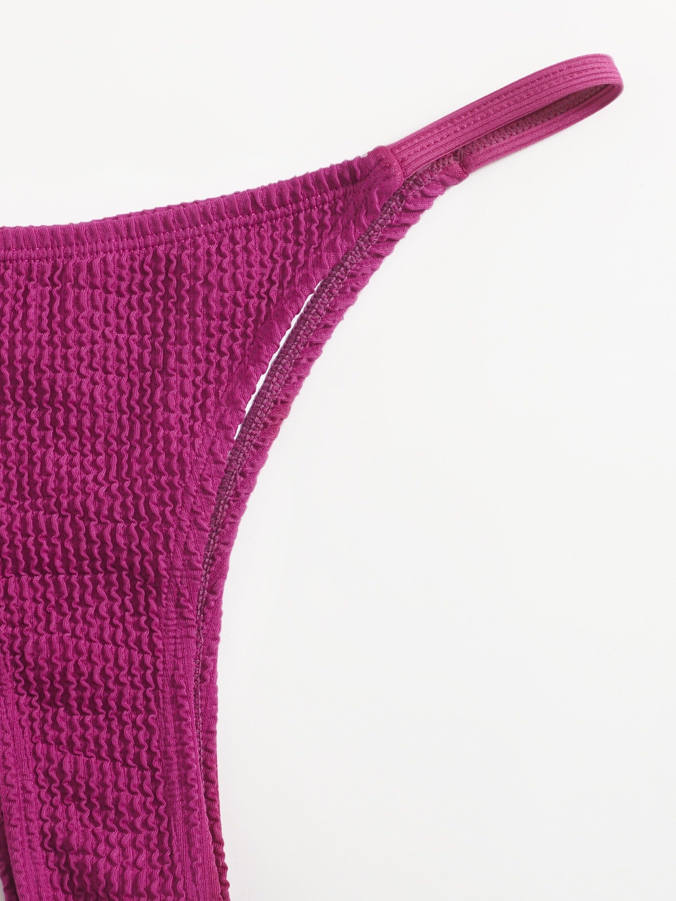 Contrast Binding Triangle Thong Bikini Swimsuit