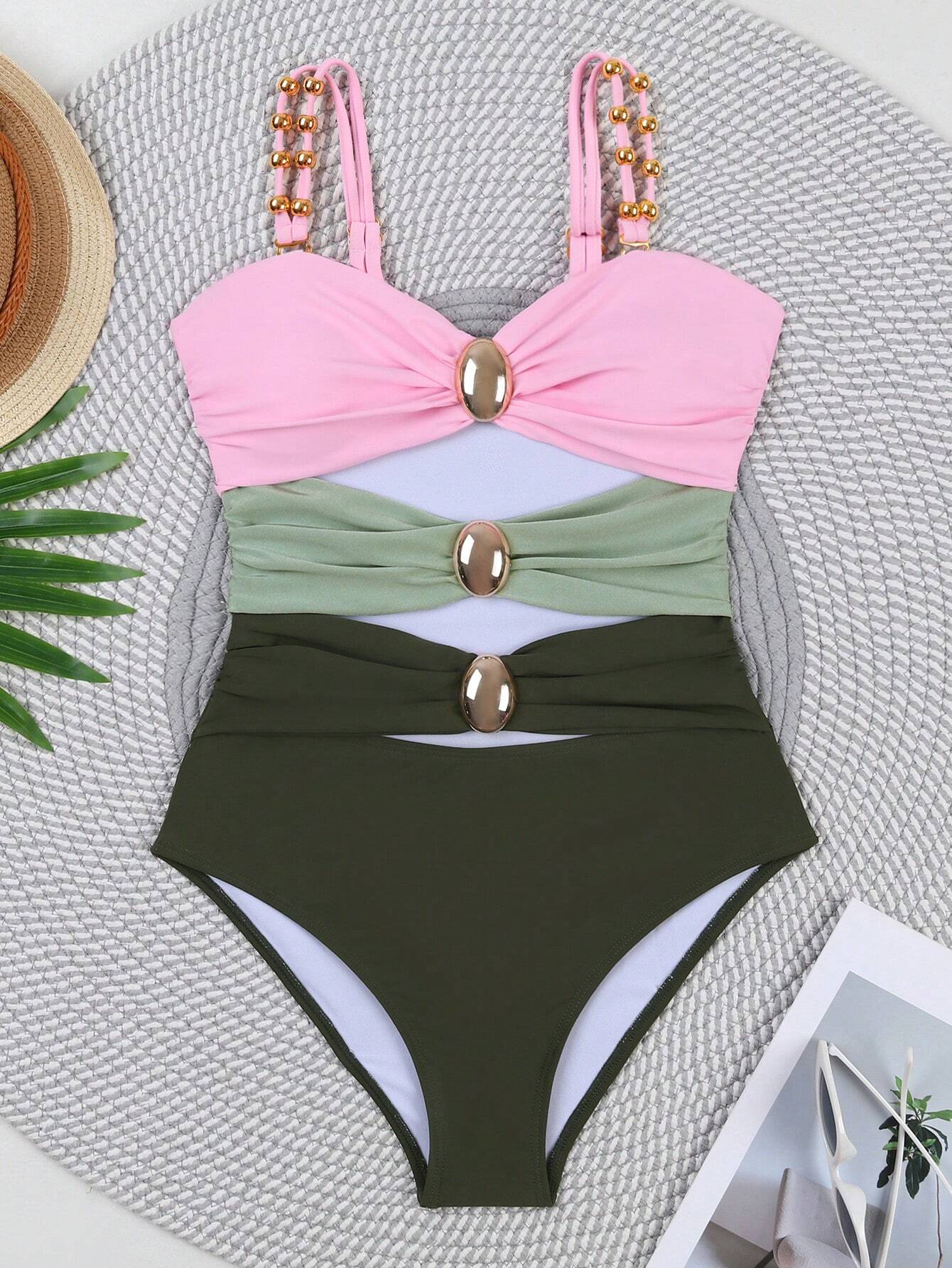 Women's Hollow Out Solid Color Simple Daily One-Piece Swimsuit