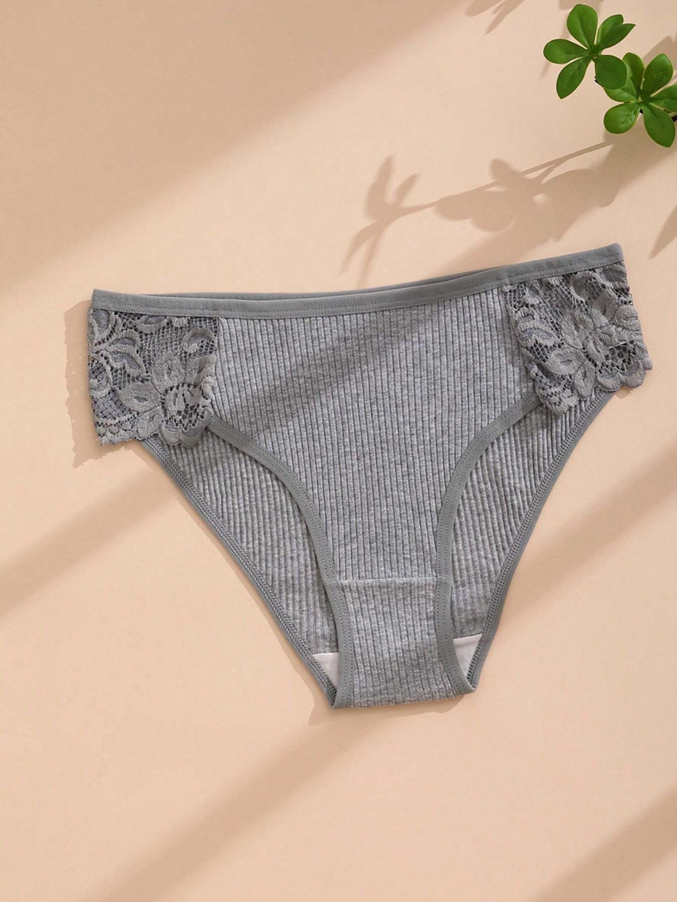 7pcs/Set Women's Solid Color Low-Rise Lace Breathable Triangle Panties For Teen Girls