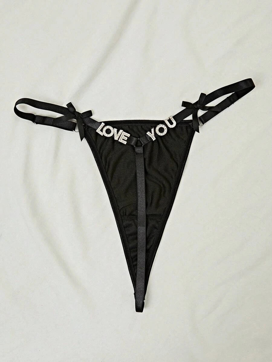 Rhinestone Studded Detail Panty