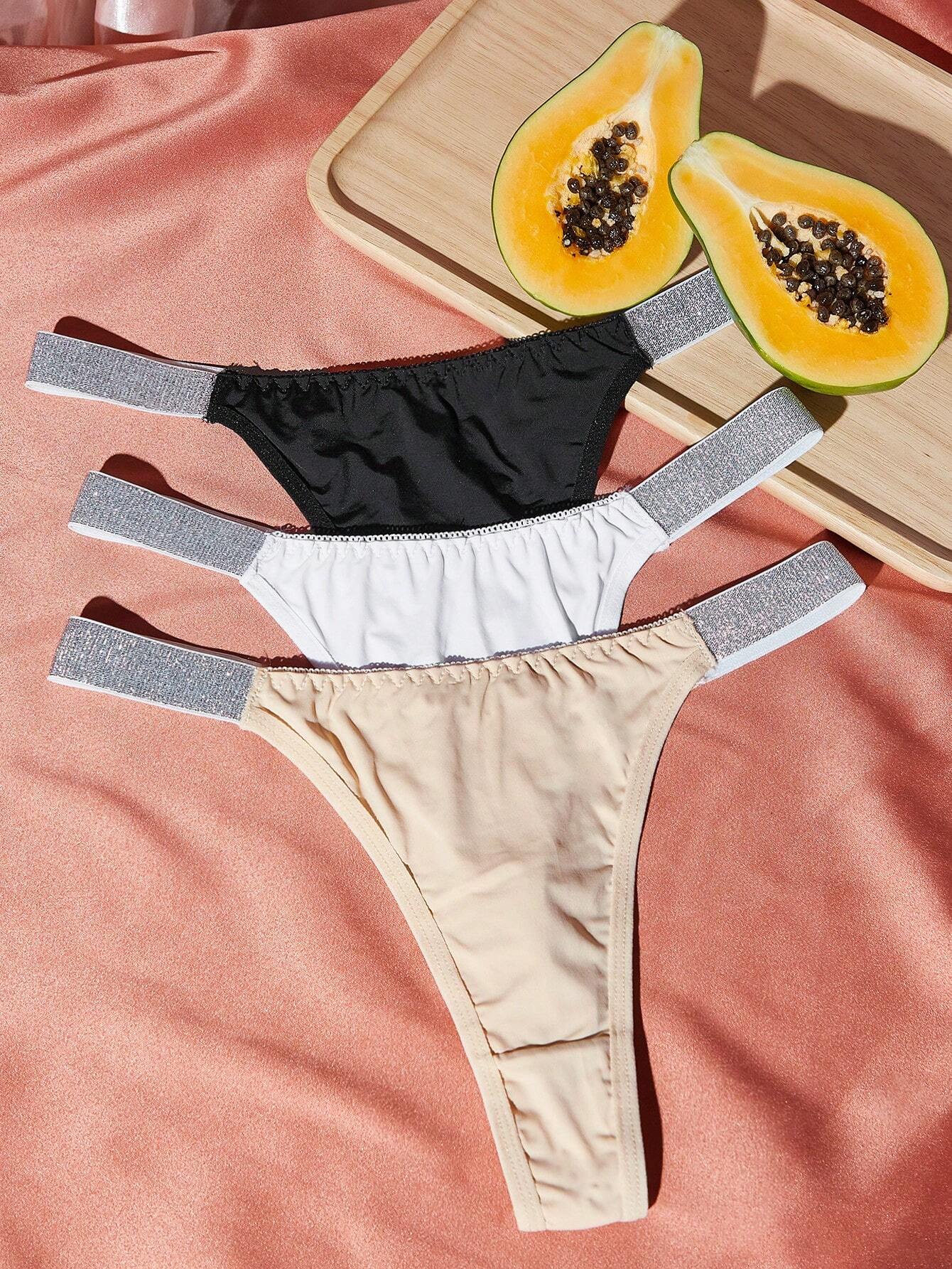 3pack Contrast Tape Thong