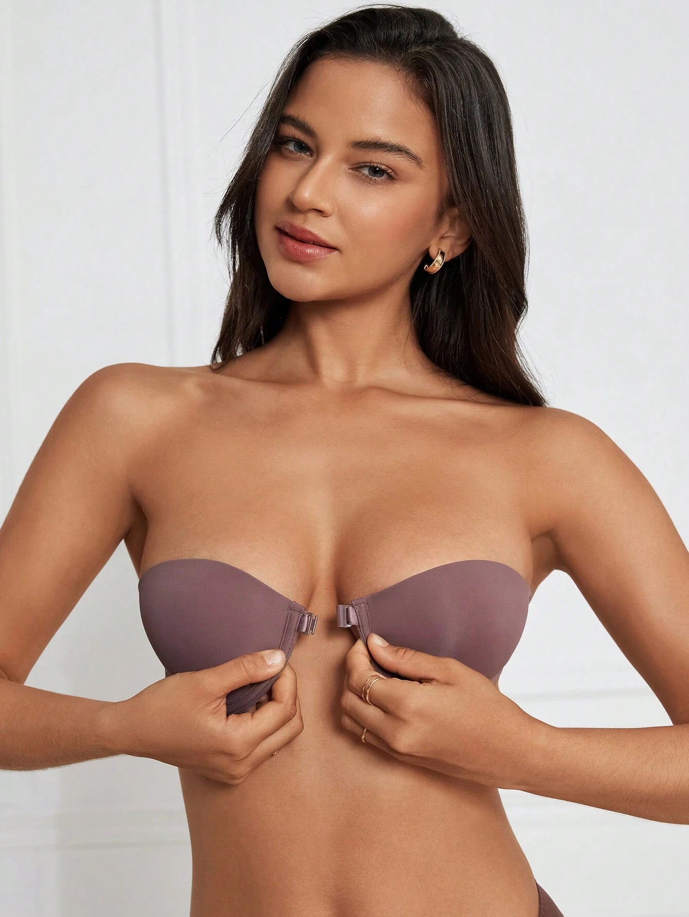 Women's Solid Color Front-Closed Underwire Bra