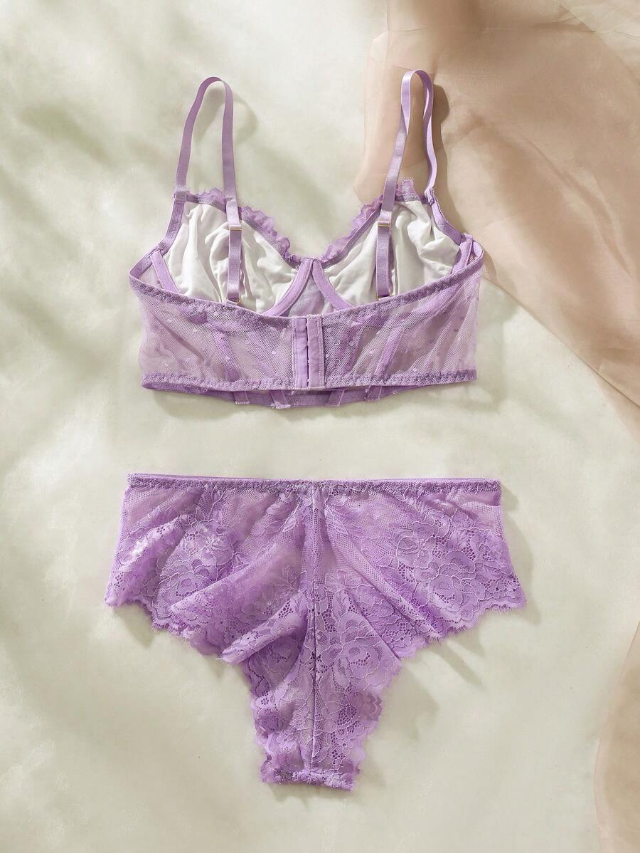 Floral Lace Push Up Lingerie Set