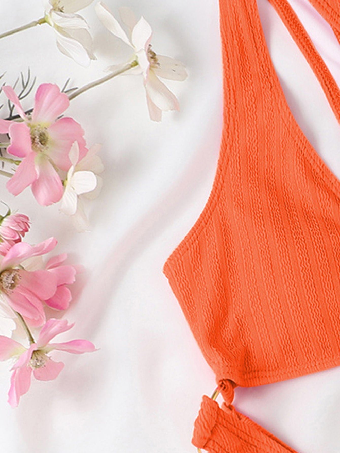 SHEIN Swim Y2GLAM Cut Out Ring Linked One Shoulder One Piece Swimsuit