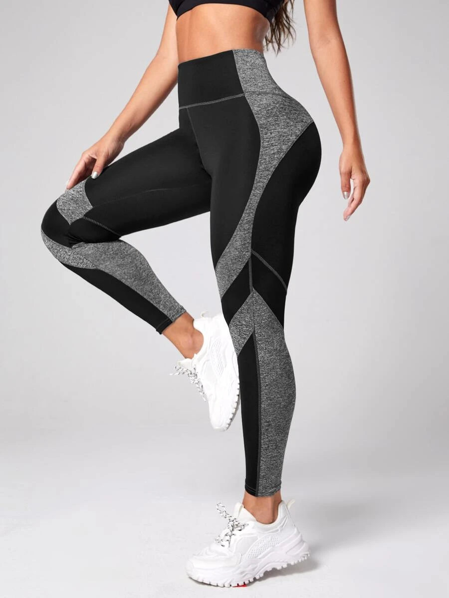 Two Tone Yoga Leggings Tummy Control Sports Tights