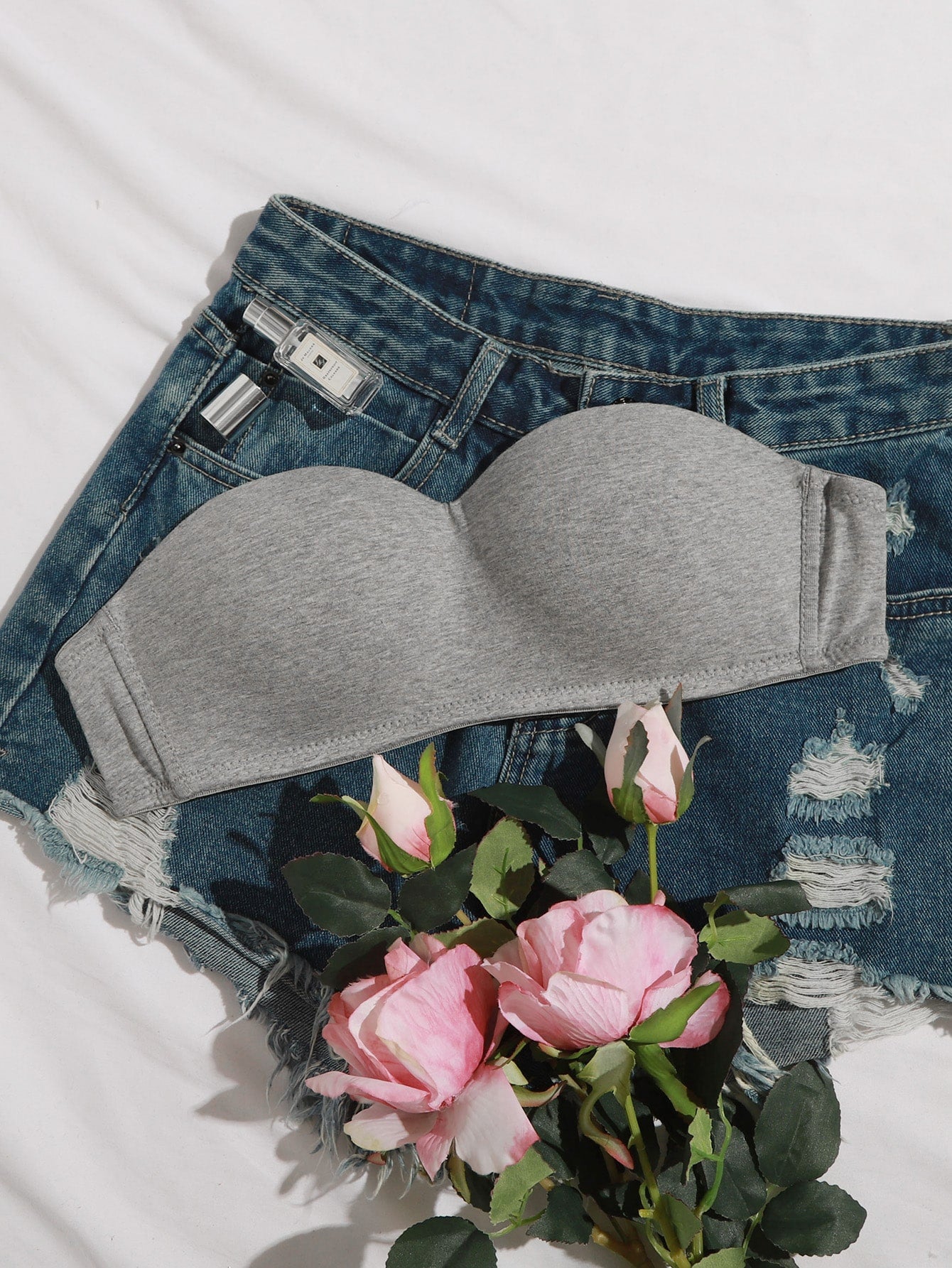 Solid Wireless Bra With Detachable Strap