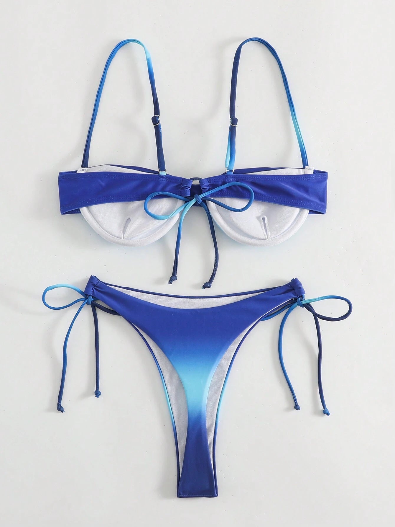 Fashionable And Sexy Ombre Side String Bikini Set