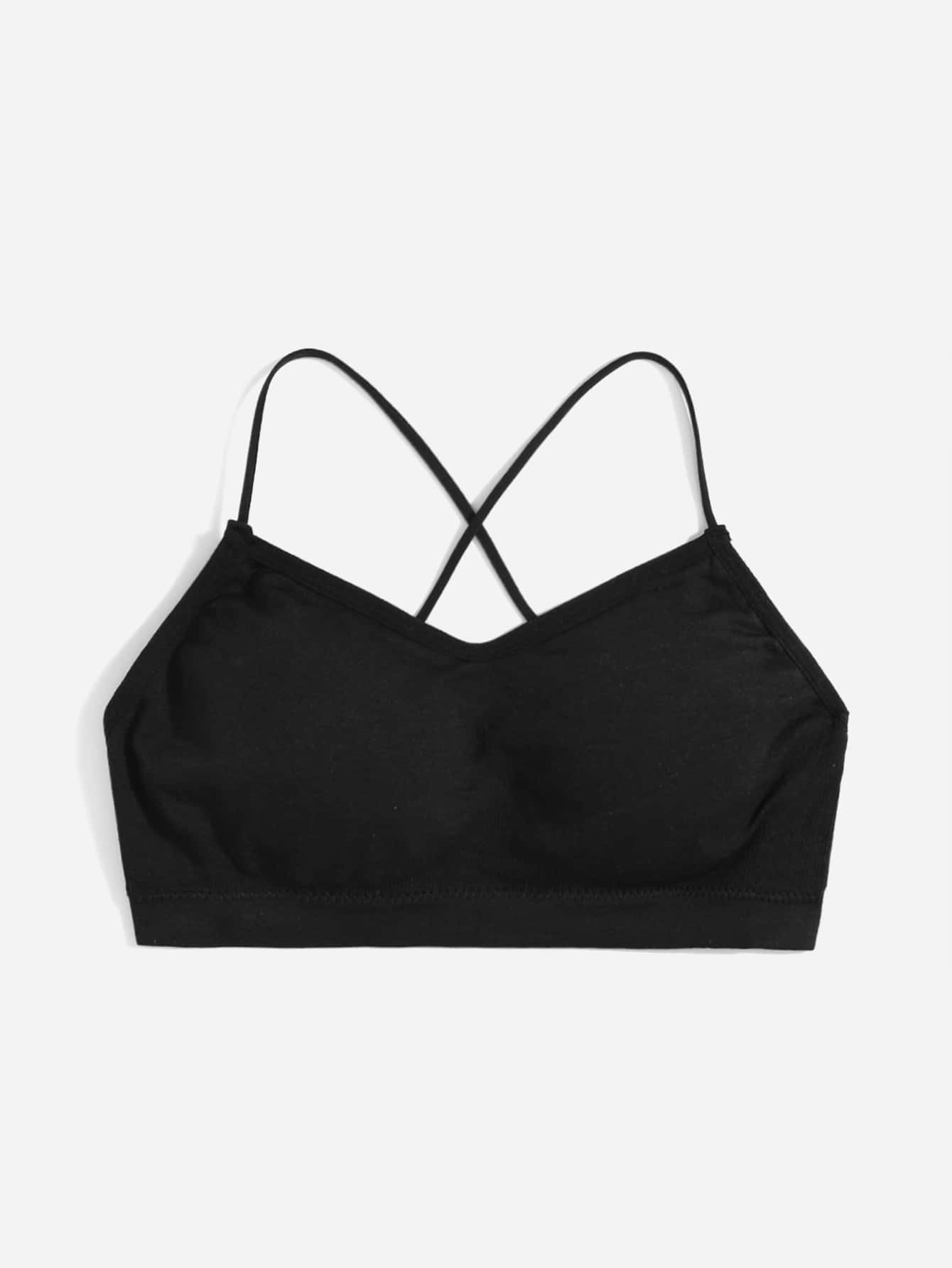 Solid Criss Cross Backless Bralette