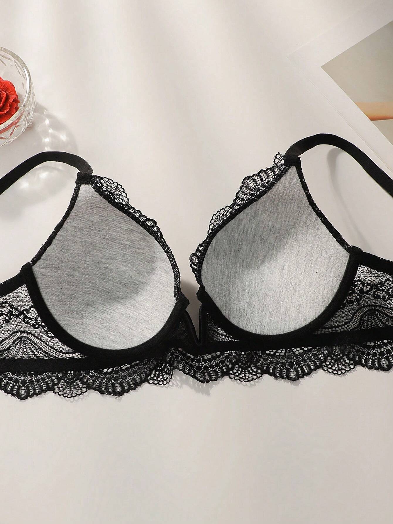 Lace Underwire Bra &amp; Panty Lingerie Set