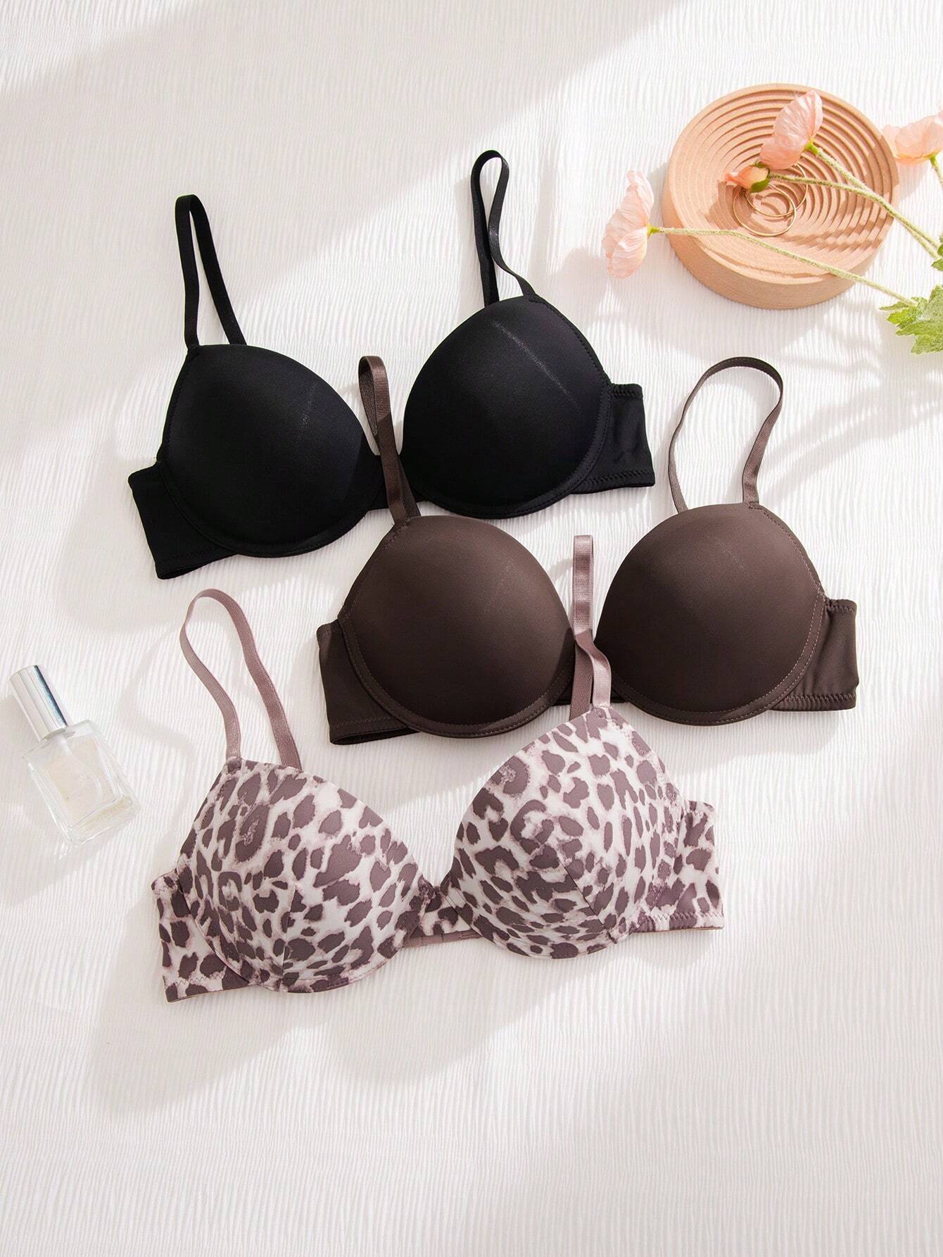 3pack Solid Underwire Bra Set Multicolor 4