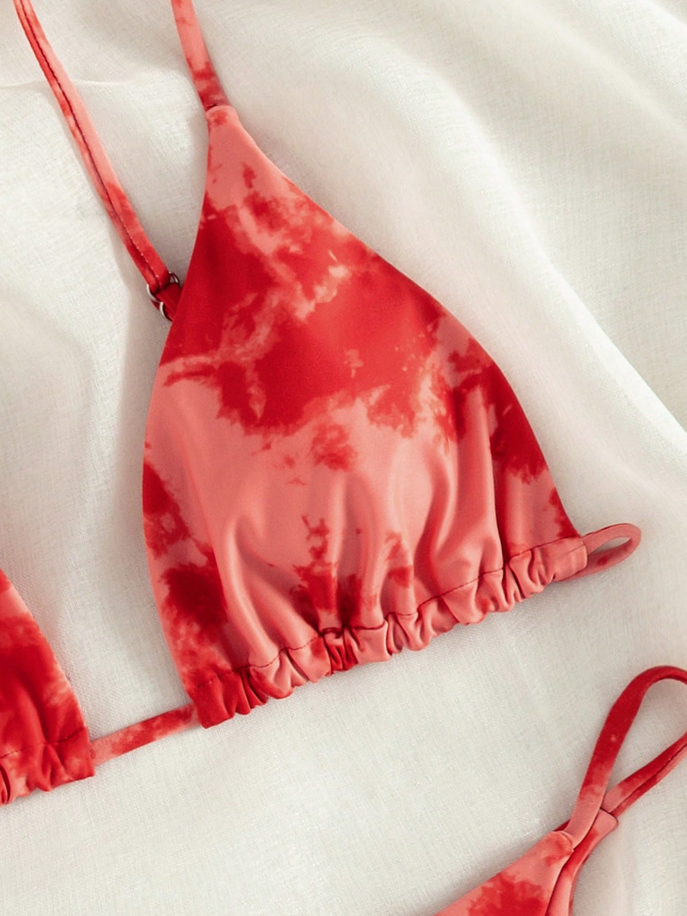 Tie Dye Bikini Set Triangle Bra &amp; Tanga Bottom 2 Piece Bathing Suit