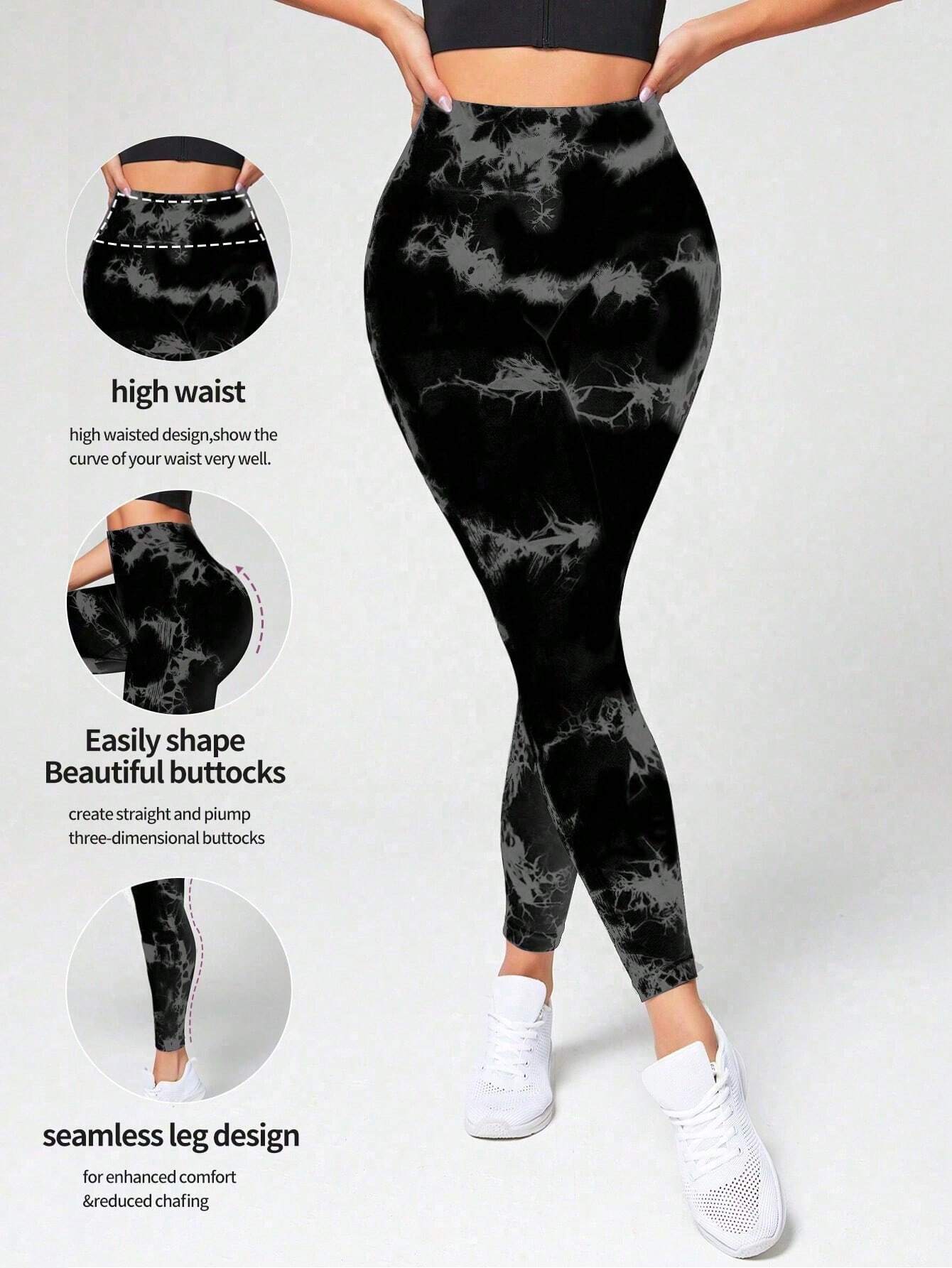Sport Studio Tie Dye Wideband Waist Sports Leggings