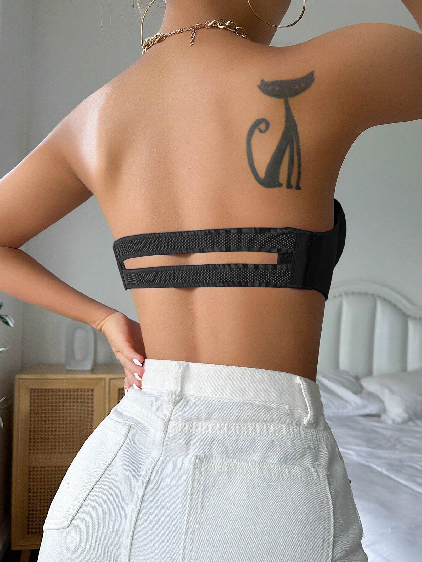 Thin Material Glossy Strapless Bra With Push Up, Slip Resistance, Side Support And Invisible Strap For Wedding Dress