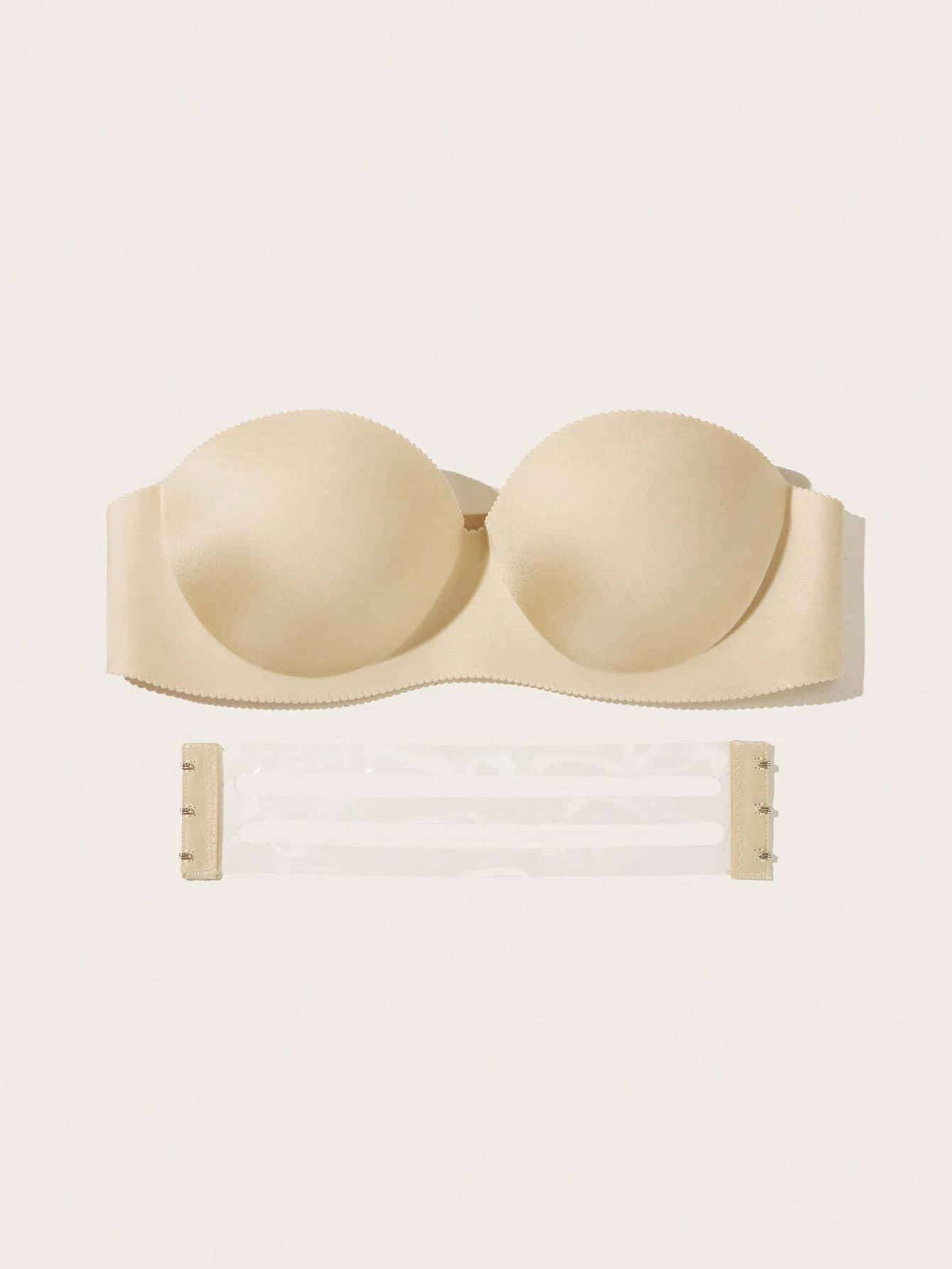 Thin Material Glossy Strapless Bra With Push Up, Slip Resistance, Side Support And Invisible Strap For Wedding Dress