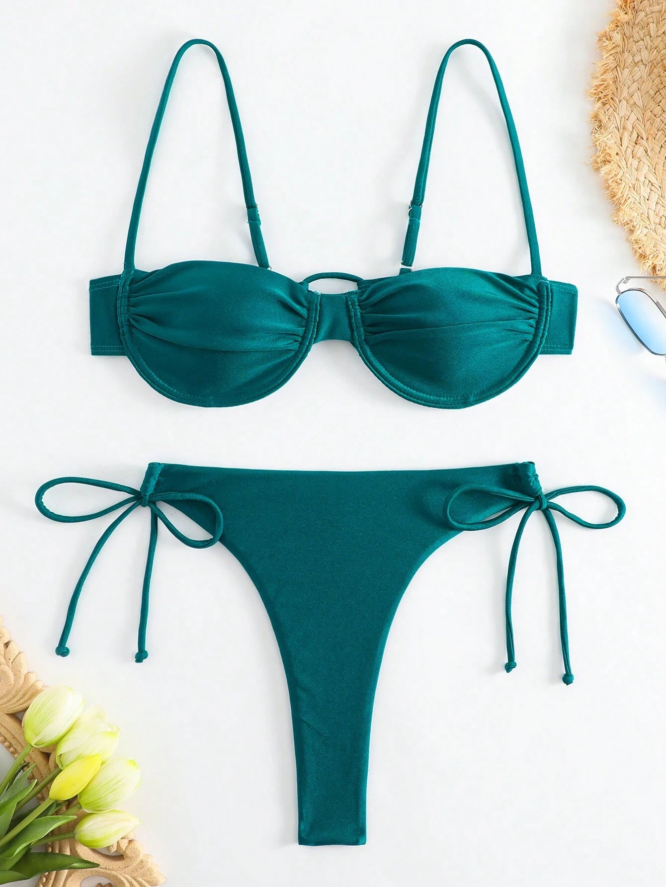 Fashionable And Sexy Ombre Side String Bikini Set