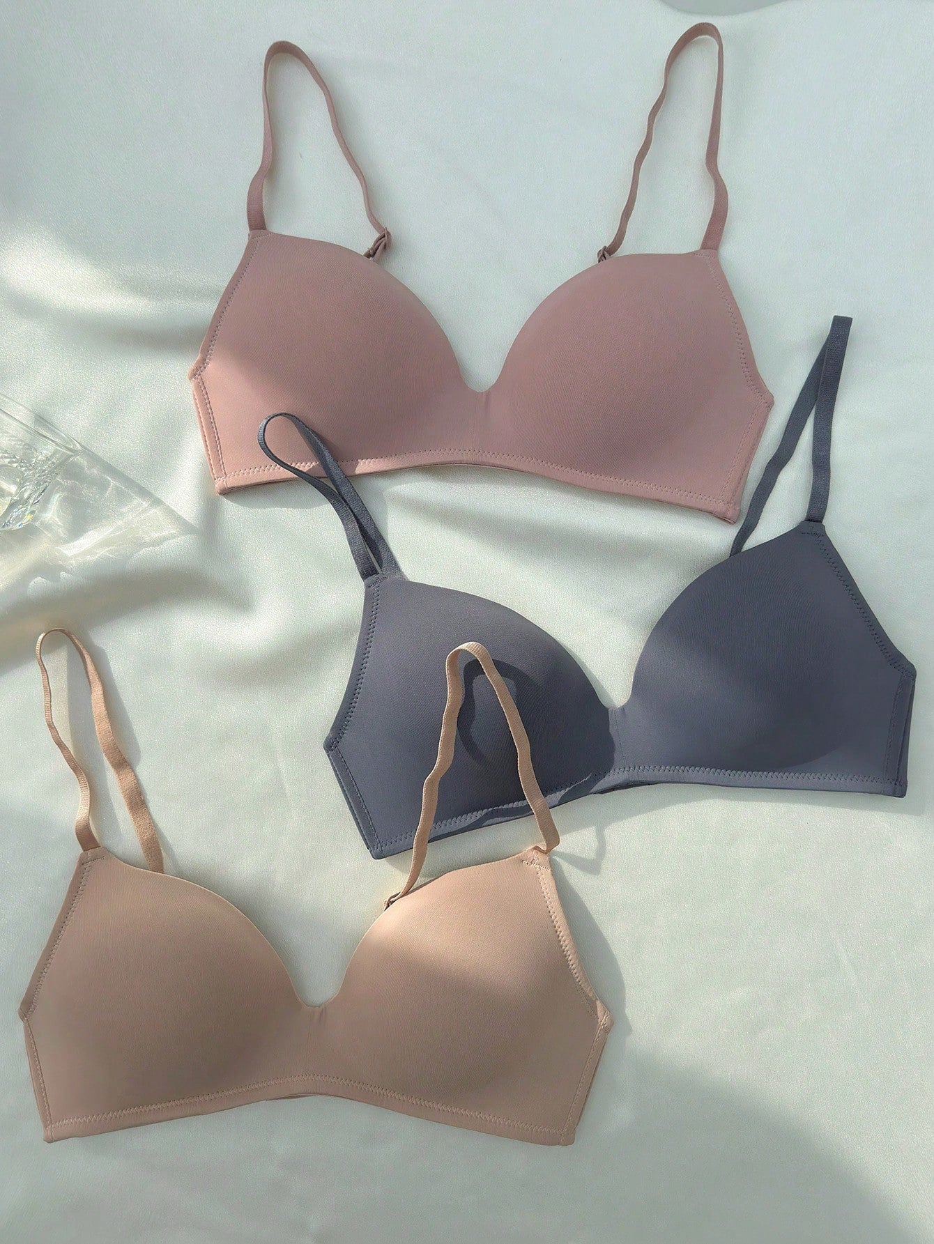 3pack Solid Bra Set