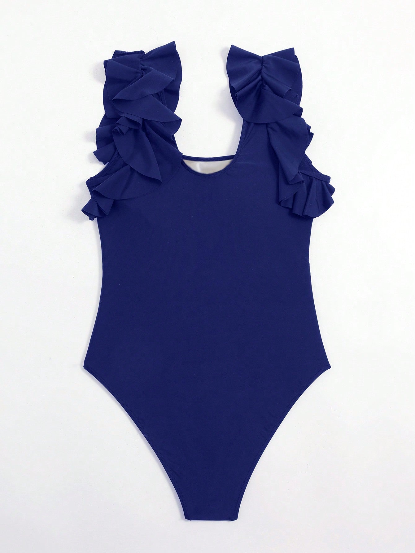 View Outfits SHEIN SHEIN Swim Chicsea Ruffle Trim Ruched Bust One Piece Swimsuit