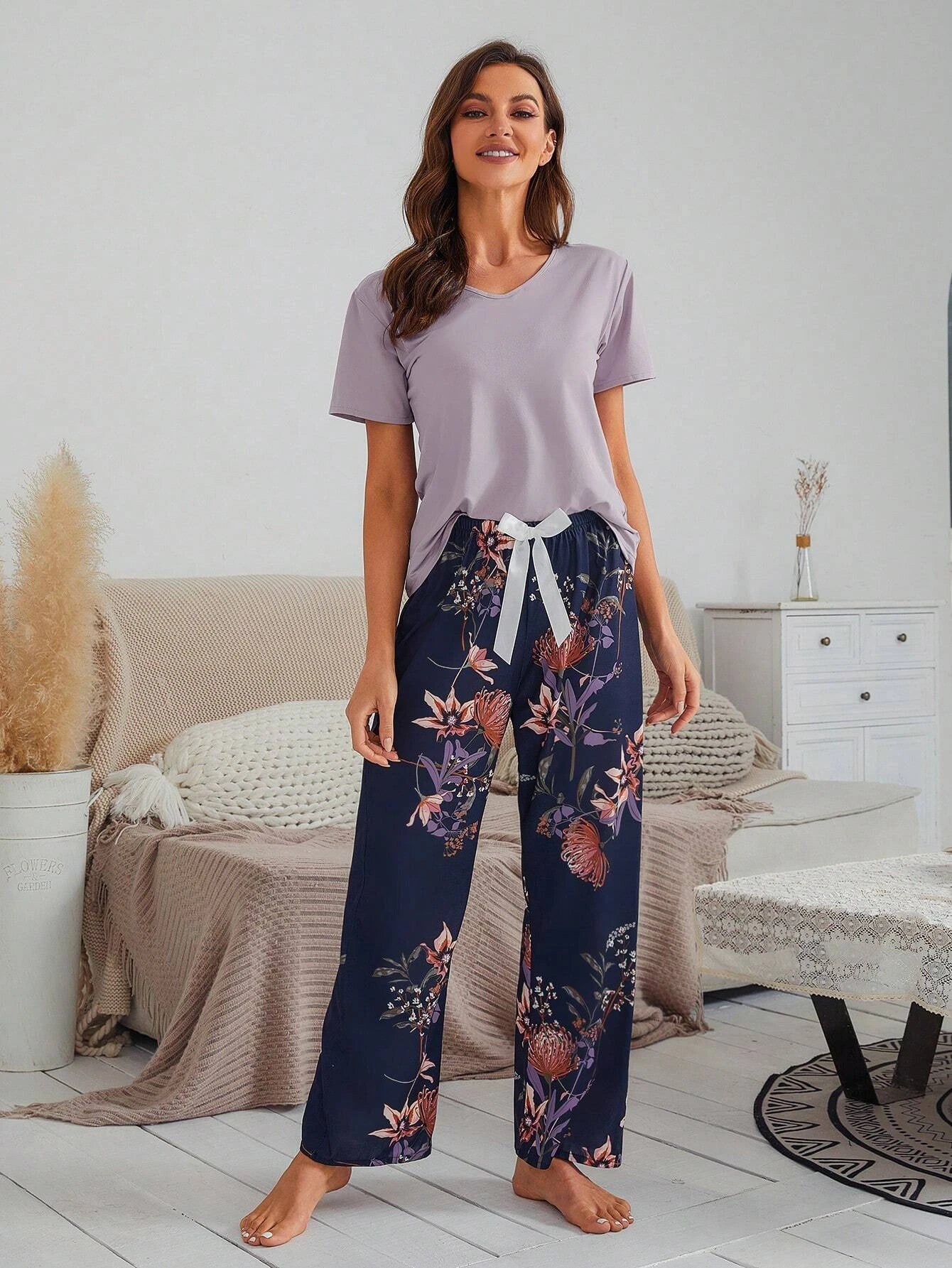 Floral Print PJ Set