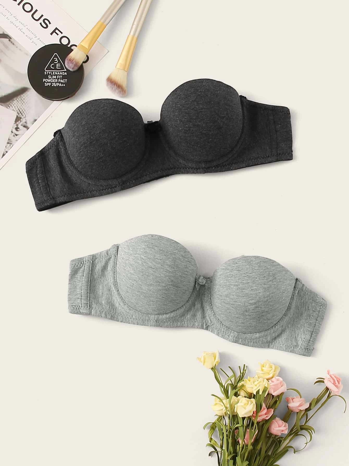 2pack Solid Underwire Bra