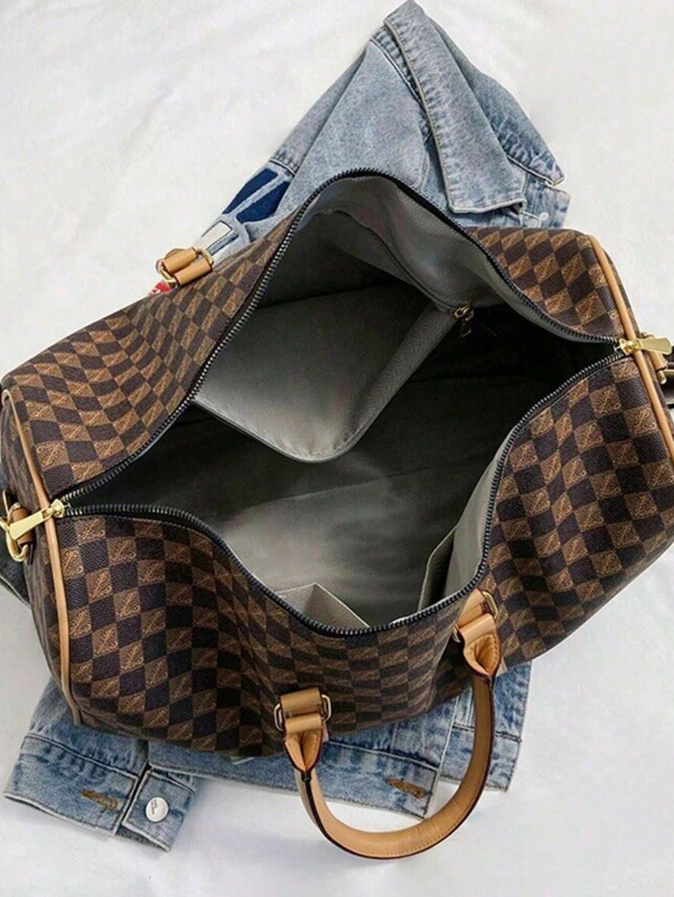 Large Capacity Fashion Printed Luggage Bag, Suitable For Men &amp; Women's Fitness, Travel, Outdoor Sports Storage Bag