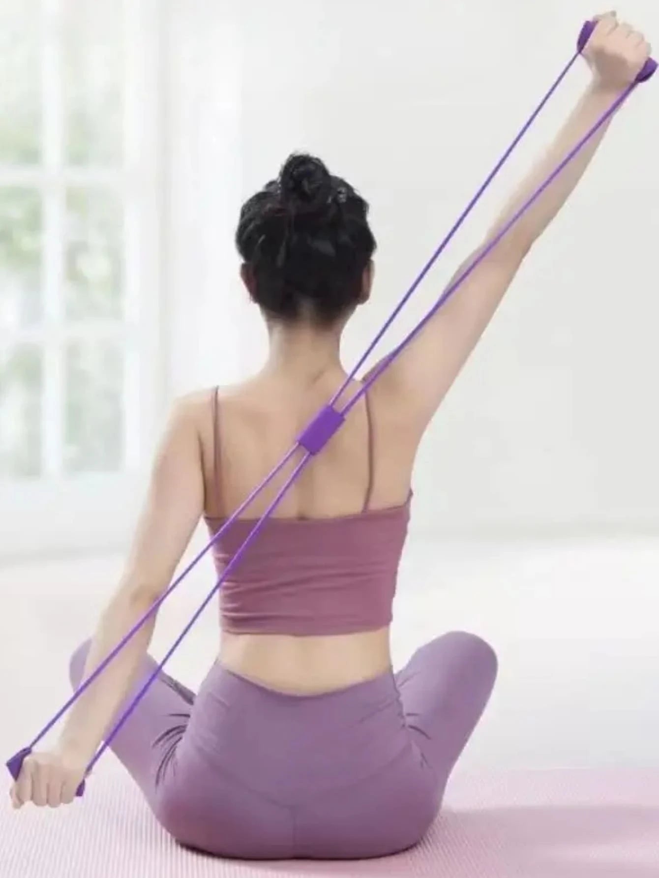 1pc Thickened Latex Tube Unisex Sweat Absorbing Anti-slip Sponge Yoga Fitness Shoulder Opener Leg Trainer Resistance Band