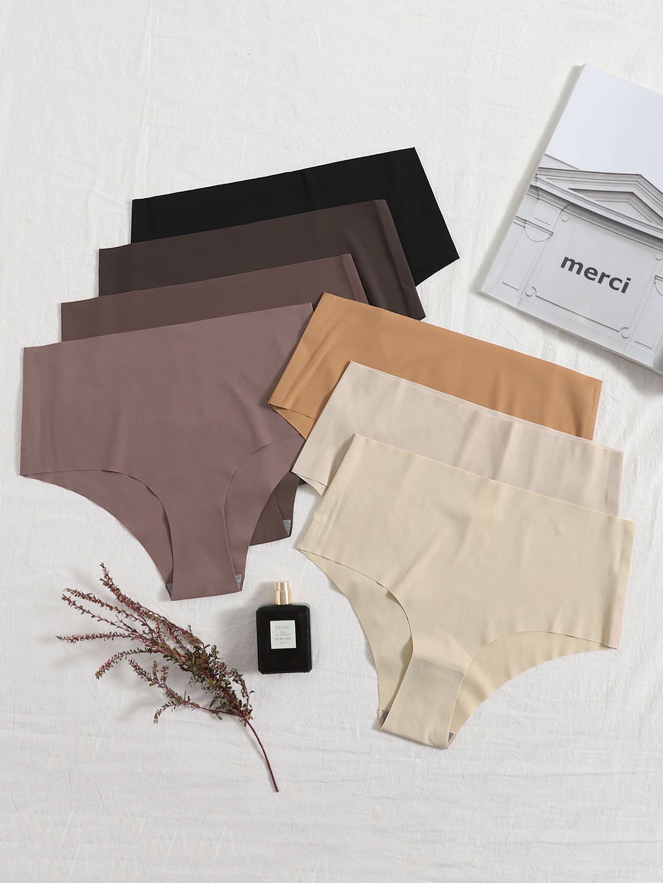 7pack Solid No Show Panty Set