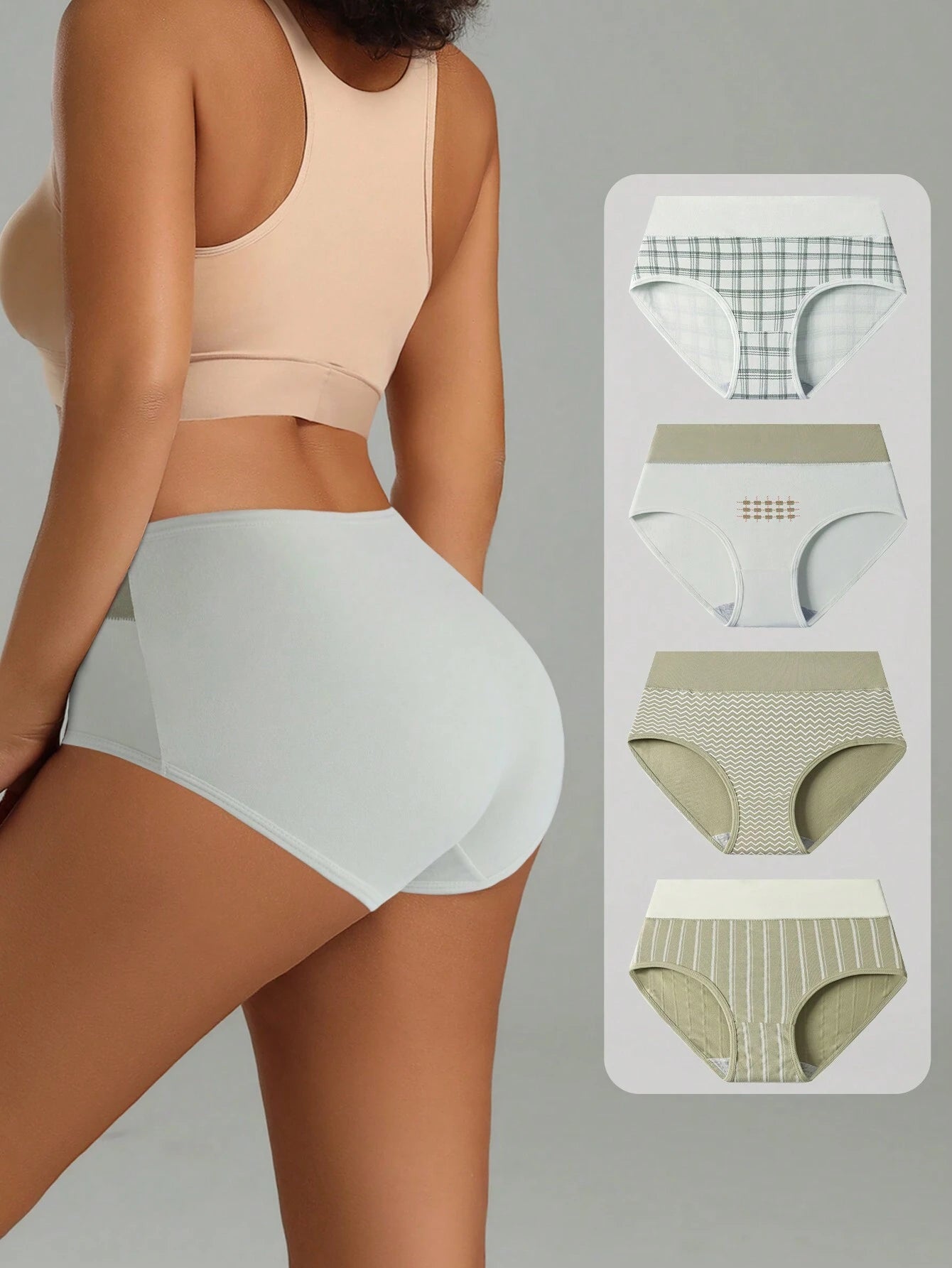 4pcs/Pack Comfortable &amp; Breathable Plus Size Ladies Underwear Briefs