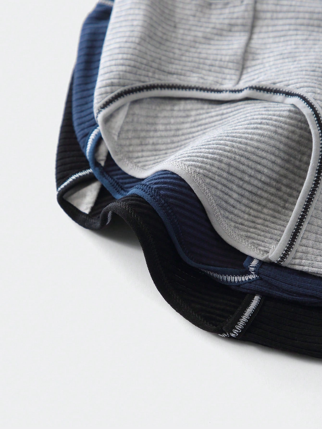 3pack Rib Contrast Binding Panty Set